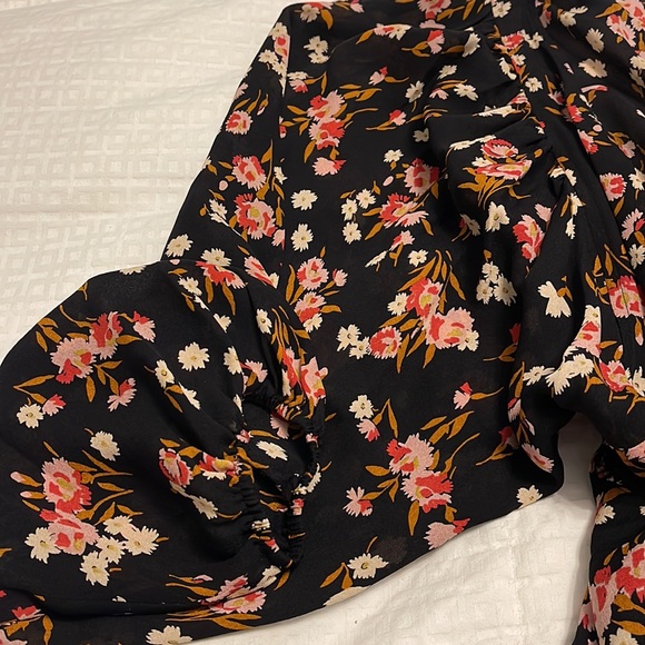 ALC Carlo Silk Mini Wrap Dress Balloon Sleeves Sz 8 - Picture 11 of 16